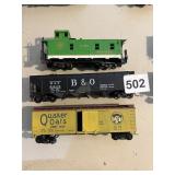 QUAKER OATS BOXCAR, B&O GONDOLA, SOUTHERN