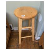 WOODEN ROUND TOP STOOL, LIGHT WOOD FINISH, FOUR