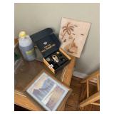 ASSORTED HOUSEHOLD ITEMS: BARBICIDE GERMICIDE,