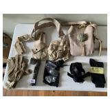 MILITARY STYLE TACTICAL GEAR, INCL TAN GLOVES,
