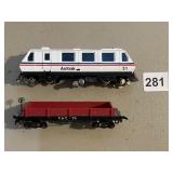 AMTRAK PASSENGER CAR, V.&T. FREIGHT CAR, MODEL