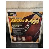 UNION JACK WOOD VENEER DARTBOARD CABINET SET,