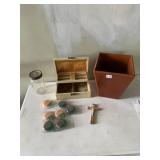 LELIASEA SALT & MUD SOAPS (7), VTG JEWELRY BOX,