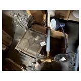 ASSORTED LAMPS, METAL LANTERN STYLE FIXTURE,