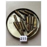 ASSORTED VTG BRASS BULLET CASINGS, LIVE