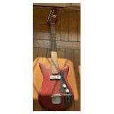 TEISCO ELECTRIC GUITAR, RED FINISH, BLACK