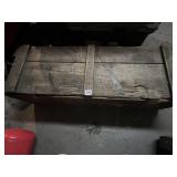 VINTAGE WOODEN CRATE, MILITARY STYLE, METAL