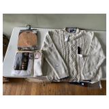 CHAPS RALPH LAUREN CABLE KNIT SWEATER, FRUIT OF