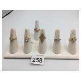 ASSORTED COSTUME RINGS, VARIOUS STYLES, GOLD-TONE