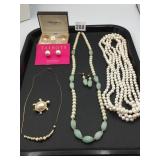 ASSORTED COSTUME JEWELRY, SWANK CUFFLINKS, PEARL