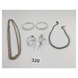VTG COSTUME JEWELRY ASST: SILVER-TONE CHAIN