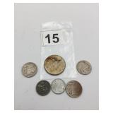 1968D 40% KENNEDY HALF WITH 3 WORN BUFFALO AND 2