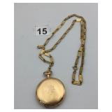 ELGIN NATL WATCH CO. POCKET WATCH, GOLD-TONE CASE