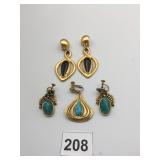 VTG COSTUME EARRINGS, GOLD-TONE METAL, INCLUDES