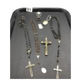 ROSARY BEADS ITALY ROMA 3" METAL CRUCIFIX