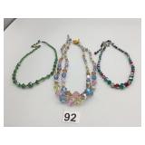 GLASS BEADED NECKLACES MULTICOLOR PASTEL NEEDS