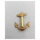 SWK ANCHOR BROOCH, 1/20TH 10K GOLD FILLED, PIN
