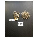 VTG AUSTRIA RHINESTONE BROOCHES, INCLUDES LARGE