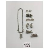 WEISS NY RHINESTONE NECKLACE, ASSORTED RHINESTONE