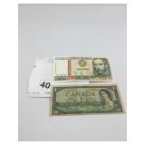 PERU 1000 MIL INTIS NOTE, BANK OF CANADA 1954 $1