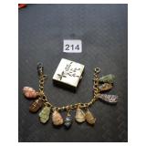 GOLD-TONE CHARM BRACELET W/ MULTICOLOR
