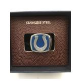 INDIANAPOLIS COLTS STAINLESS STEEL RING, SIZE 10,