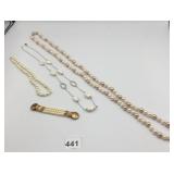 ASSORTED PEARL JEWELRY, INCL LONG MULTI-TONE