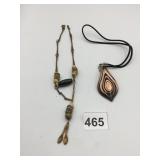 COSTUME JEWELRY NECKLACES, ONE BEADED W/ METAL
