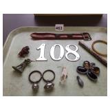ASSORTED COLLECTIBLES, INCL FABRIC BELT, PLASTIC