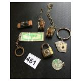 ASSORTED KEYCHAINS AND PENDANTS, INCLUDES STAR