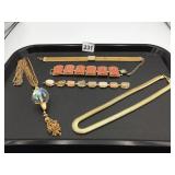 GOLD-TONE JEWELRY ASST, MESH BRACELET, FAUX STONE