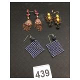 MONET COSTUME EARRINGS, INCL TASSEL DROP