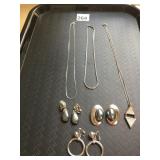 VTG JEWELRY LOT, NECKLACES AND CLIP-ON EARRINGS,
