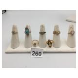 ASSORTED COSTUME RINGS, VARIOUS STYLES, CLEAR