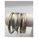 VTG METAL BANGLE BRACELETS, ASSORTED TEXTURES AND