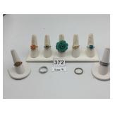ASSORTED COSTUME RINGS, INCLUDES FAUX CORAL, FAUX