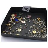 ASSORTED COSTUME EARRINGS, STUD AND DROP STYLES,