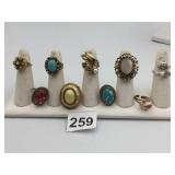ASSORTED COSTUME RINGS, VARIOUS STYLES, FAUX