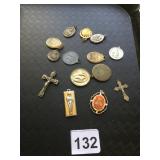 ASSORTED RELIGIOUS PENDANTS, MEDALS, AND