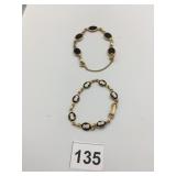 VTG CAMEO BRACELETS, GOLD-TONE METAL SETTINGS,