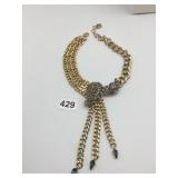 JACK STATEMENT NECKLACE, MULTI-STRAND GOLD-TONE