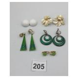 VTG EARRING COLLECTION, STERLING SILVER HOOPS,