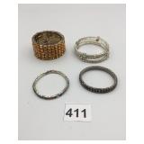 ASSORTED STRETCH BRACELETS, INCL MULTICOLORED