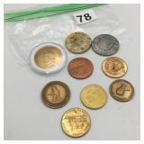 ASSORTED COMMEMORATIVE TOKENS AND MEDALLIONS,