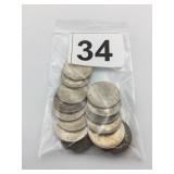 20 MIXED SILVER DIMES