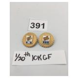 PR ERIE PINS, 1/20TH 10K GF, ROUND DESIGN W/ ERIE
