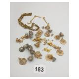 VTG JEWELRY FINDINGS, FILIGREE CAPS, ANGEL