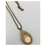 VTG WEBSTER PENDANT WATCH, GOLD-TONE TEARDROP