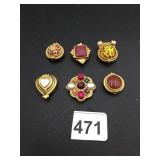 ASSORTED VTG COSTUME JEWELRY BUTTON COVERS,