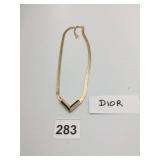 CHRISTIAN DIOR VTG GOLD-TONE HERRINGBONE